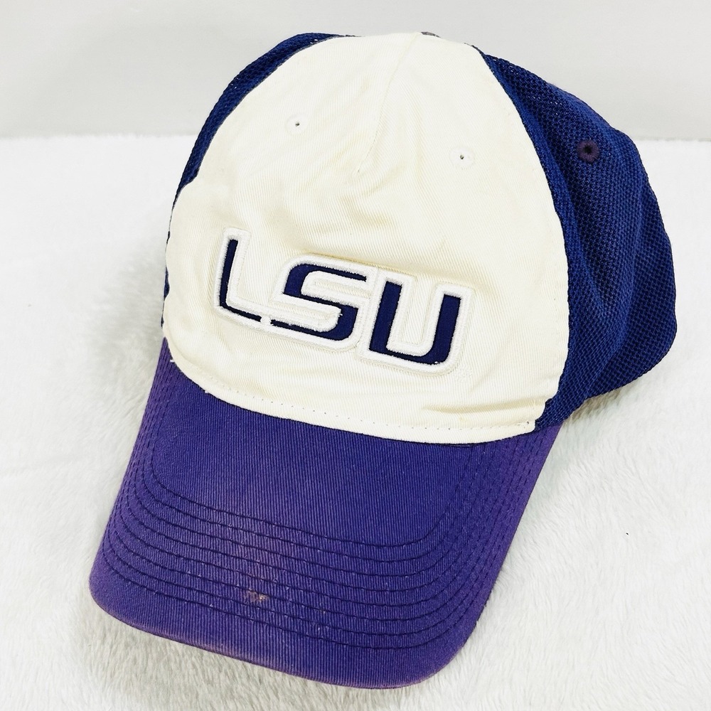 LSU Tigers Nike Purple White Hat Cap Stretch Flex One Size NCAA College Sports